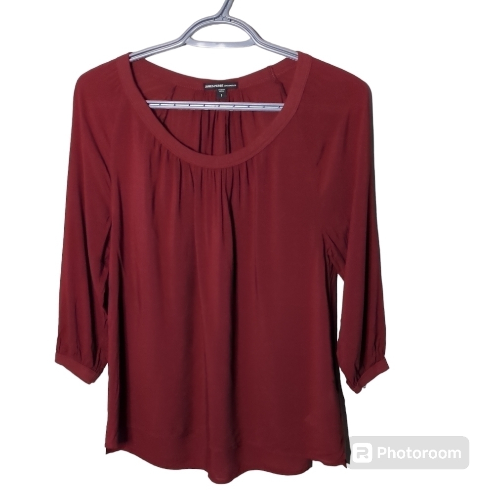 James Perse Red Wine‎ Peasant Top Size 1 (US S) Boho